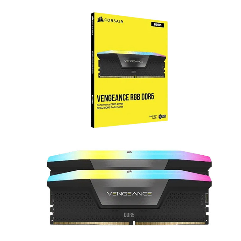 رم دسکتاپ کورسیر VENGEANCE RGB DDR5 دو کاناله 64 گیگابایت 5200 مگاهرتز CL40 با هیتسینک و ولتاژ 1.2 ولت