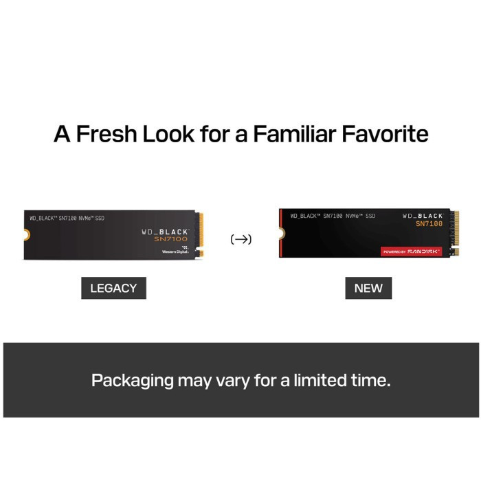 اس اس دی اینترنال M.2 PCIe Gen4 x4 NVMe وسترن دیجیتال مدل BLACK SN7100 NEW ظرفیت 2 ترابایت