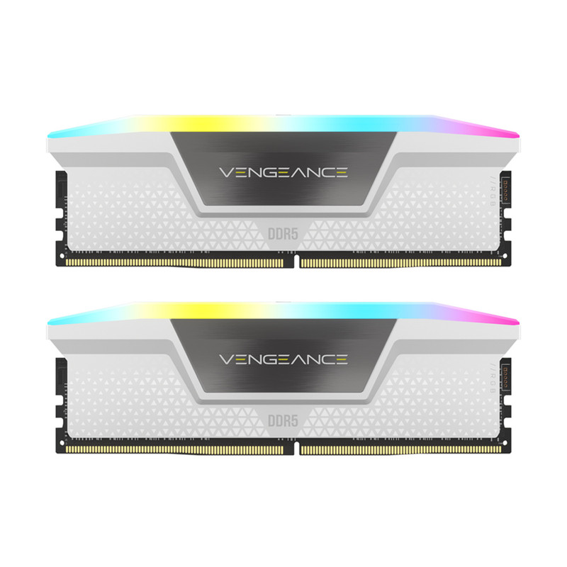 رم دسکتاپ DDR5 دو کاناله 5200 مگاهرتز CL40 کورسیر مدل VENGEANCE RGB WHITE ظرفیت 32 گیگابایت