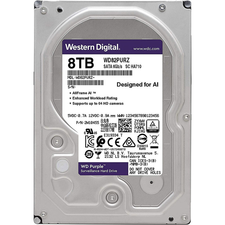 هارددیسک اینترنال وسترن دیجیتال مدل Purple WD82PURZ ظرفیت 8 ترابایت
