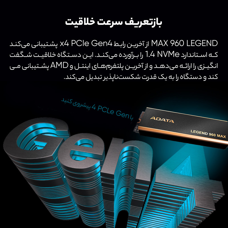 اس اس دی اینترنال ای دیتا مدل LEGEND 960 MAX ظرفیت چهار ترابایت