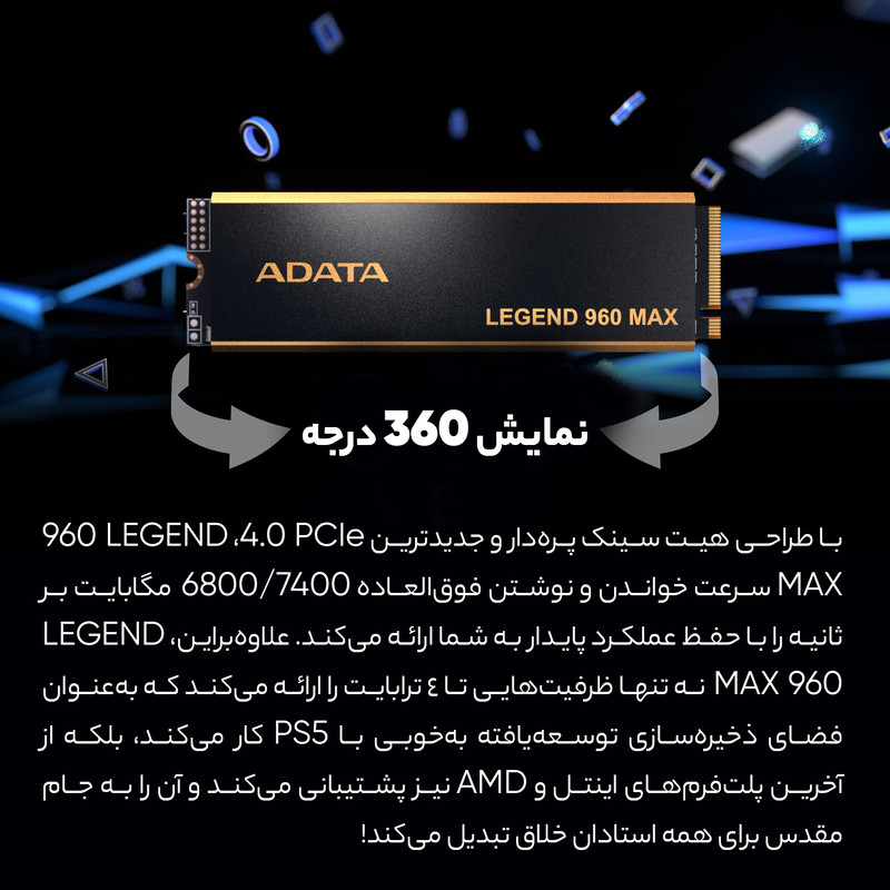 اس اس دی اینترنال ای دیتا مدل LEGEND 960 MAX ظرفیت چهار ترابایت