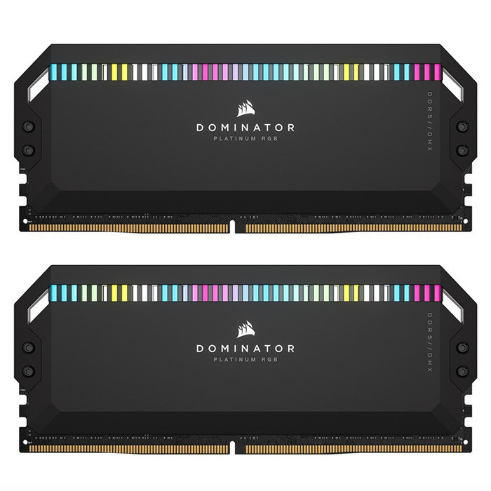 رم دسکتاپ کورسیر Dominator Platinum RGB دو کاناله 64 گیگابایت 5200 مگاهرتز DDR5 تایمینگ CL40 و ولتاژ 1.1 ولت