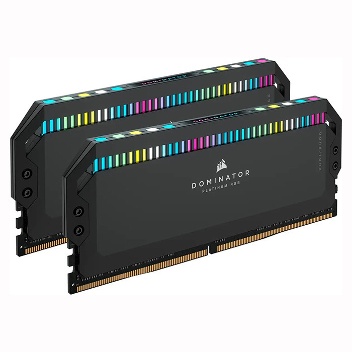 رم دسکتاپ کورسیر Dominator Platinum RGB دو کاناله 64 گیگابایت 5200 مگاهرتز DDR5 تایمینگ CL40 و ولتاژ 1.1 ولت