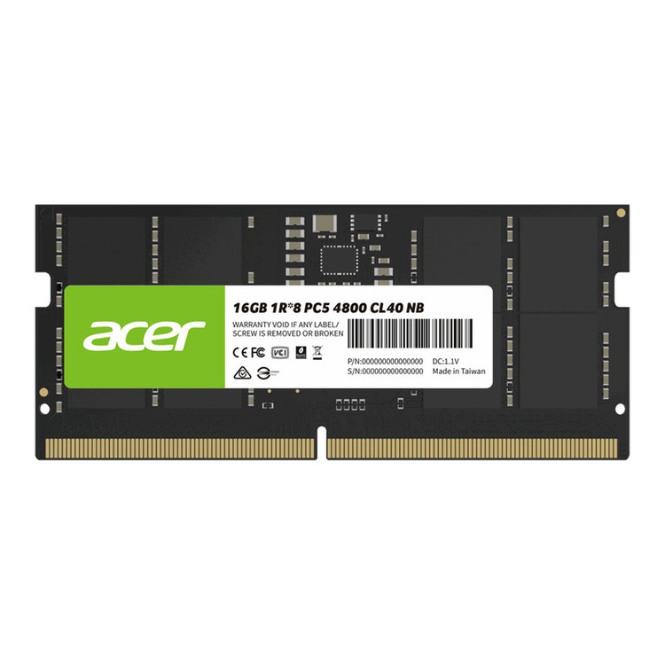رم لپتاپ DDR5 تک کاناله 4800 مگاهرتز CL40 ایسر مدل SD200 ظرفیت 16 گیگابایت