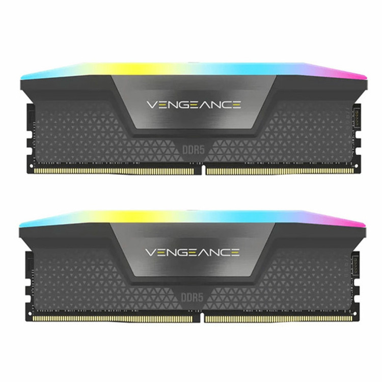 رم دسکتاپ DDR5 دو کاناله Corsair مدل VENGEANCE RGB ظرفیت 32GB فرکانس 6400MHz تایمینگ CL40 هیتسینک آلومینیومی و نورپردازی ARGB پشتیبانی از XMP 3.0