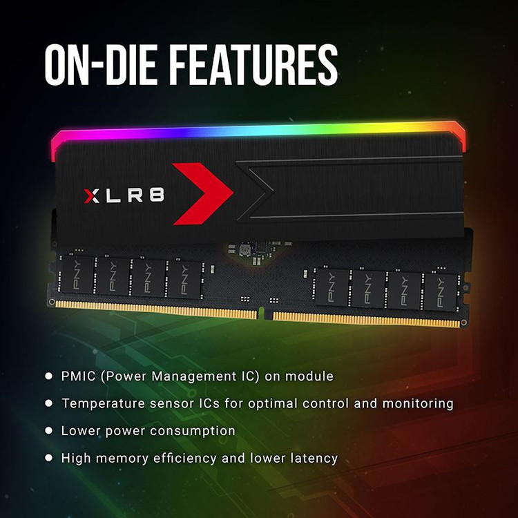 رم دسکتاپ DDR5 دو کاناله 6000 مگاهرتز CL30 پی ان وای مدل XLR8 RGB ظرفیت 64 گیگابایت